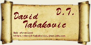 David Tabaković vizit kartica